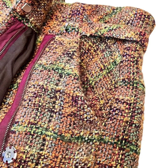 Odille Women's 2/XS Plaid Tweed Wrap Skirt Multicolor High Waisted Short - Picture 8 of 12